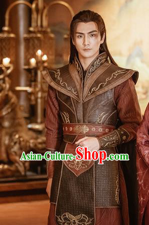 Chinese Ancient Swordsman Mu Beiyan Clothing Historical Drama The Love Lasts Two Minds Costume and Headpiece for Men