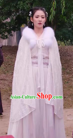 Chinese Ancient Patrician Lady Feng Wanmian Hanfu Dress Drama The Love Lasts Two Minds Costume and Headpiece for Women