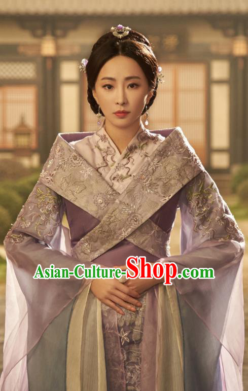 Chinese Ancient Patrician Countess Hanfu Dress Drama The Love Lasts Two Minds Costume and Headpiece for Women