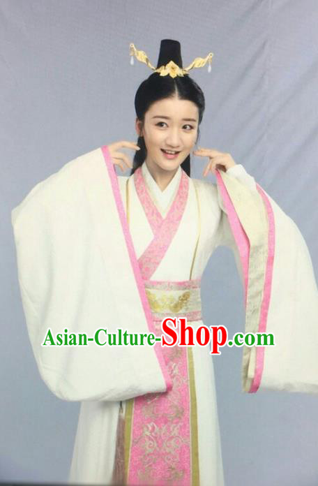 Chinese Ancient Princess Chang Bing Hanfu Dress Drama Legend of Yun Xi Costume and Headpiece for Women