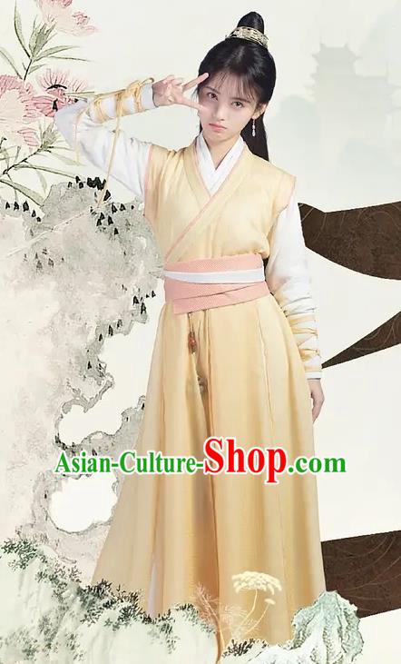 Chinese Ancient Young Lady Han Yunxi Hanfu Dress Drama Legend of Yun Xi Costume and Headpiece for Women