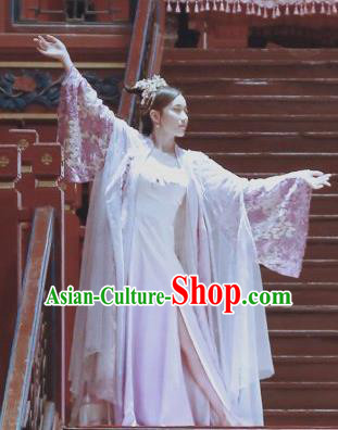 Drama Tao Hua Jie Chinese Ancient Courtesan Hanfu Dress Costume and Headpiece for Women