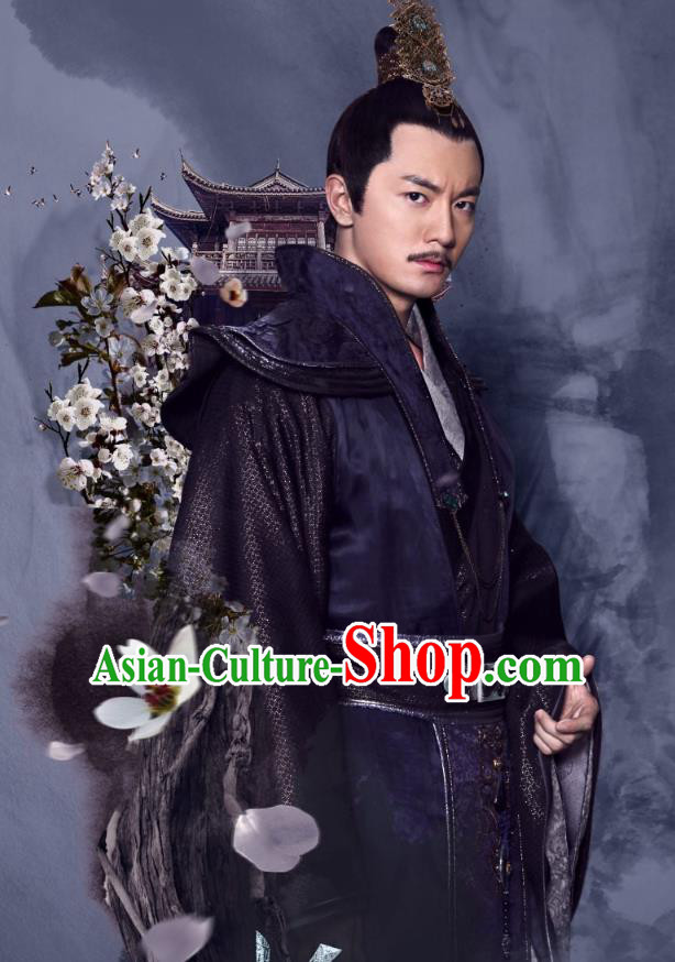 Chinese Ancient Chancellor Feng Ruge Clothing Historical Drama Colourful Bone Costume and Headpiece for Men