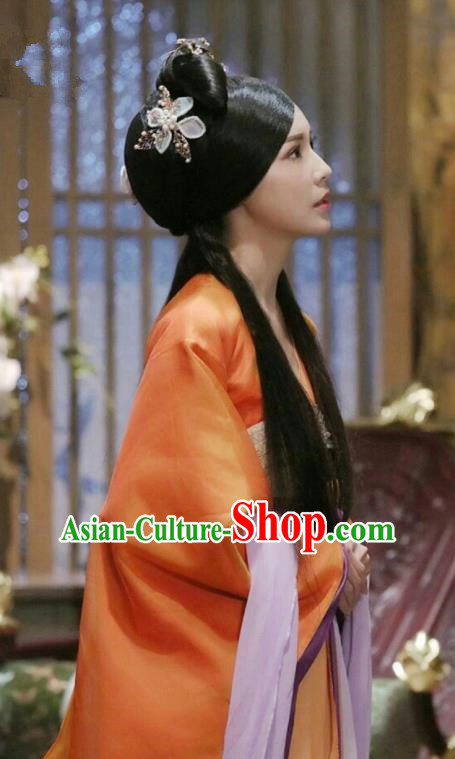Drama Colourful Bone Chinese Ancient Imperial Concubine Costume and Headpiece for Women
