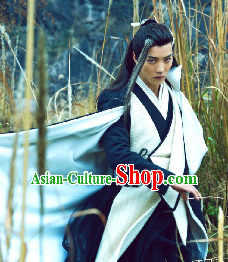 Chinese Ancient Healer Swordsman Ye Xiaoxiao Clothing Historical Drama Xia Tan Jian Bu Zhi Costume for Men