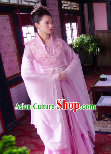 Chinese Ancient Princess Feng Wanqing Pink Hanfu Dress Drama The Love Lasts Two Minds Costume and Headpiece for Women