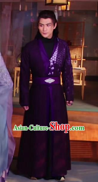 Chinese Ancient Swordsman Clothing Historical Drama The Love Lasts Two Minds Costume and Headpiece for Men