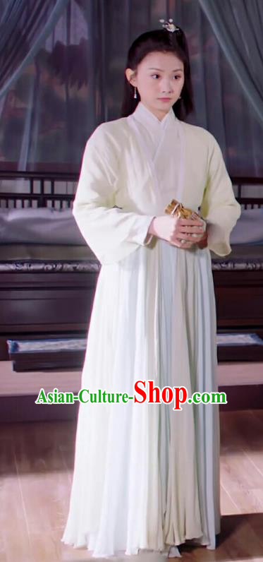 Chinese Ancient Servant Girl Hanfu Dress Drama The Love Lasts Two Minds Costume and Headpiece for Women