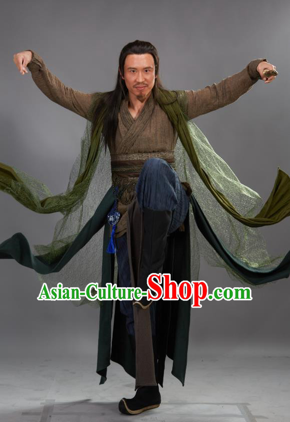 Chinese Ancient Villain Swordsman Clothing Historical Drama Handsome Siblings Costume and Headpiece for Men