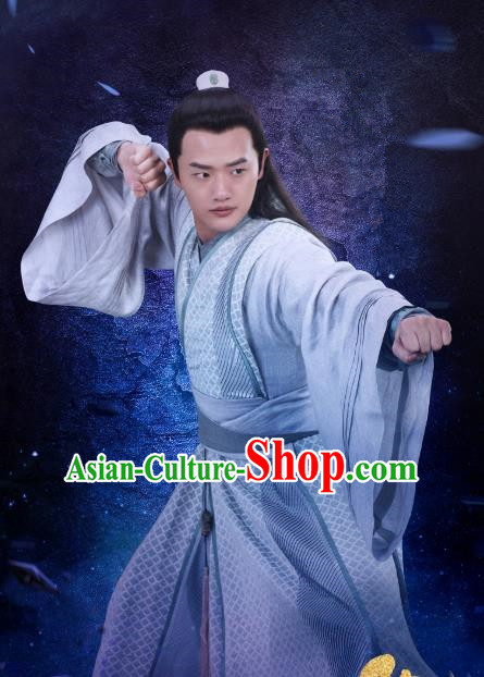 Chinese Ancient Swordsman Gu Renyu Clothing Historical Drama Handsome Siblings Costume and Headpiece for Men