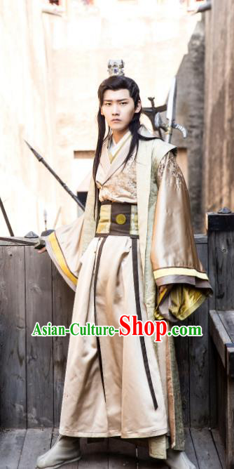 Chinese Ancient Royal Highness Mo Liancheng Clothing Historical Drama The Eternal Love Costume and Headwear for Men