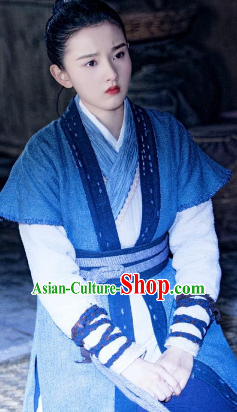 Chinese Drama Guardians of The Ancient Oath Female Swordsman Baili Hongyi Costume and Headpiece for Women