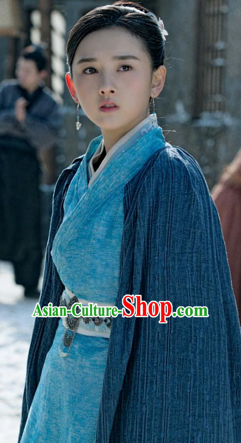 Chinese Drama Guardians of The Ancient Oath Swordswoman Baili Hongyi Costume and Headpiece for Women