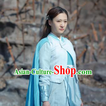 Chinese Historical Drama The Legend of Zu Ancient Swordsman Tu Meng Costume and Headpiece for Women