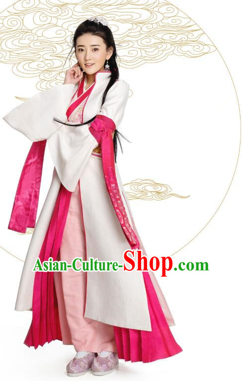 Chinese Historical Drama The Eternal Love Ancient Rich Lady Qu Xiaotan Costume and Headpiece for Women