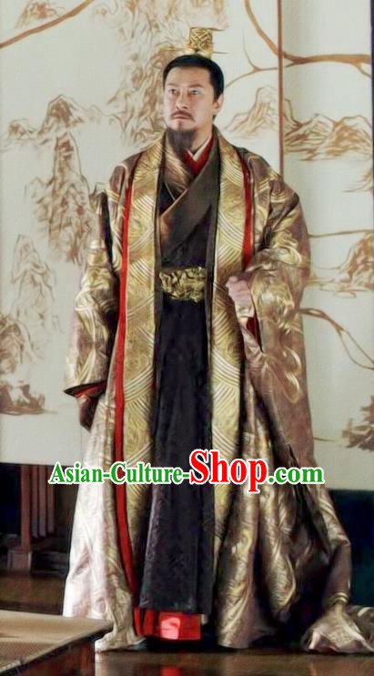 Chinese Drama Princess Silver Ancient Emperor Lin Historical Costume and Headwear for Men