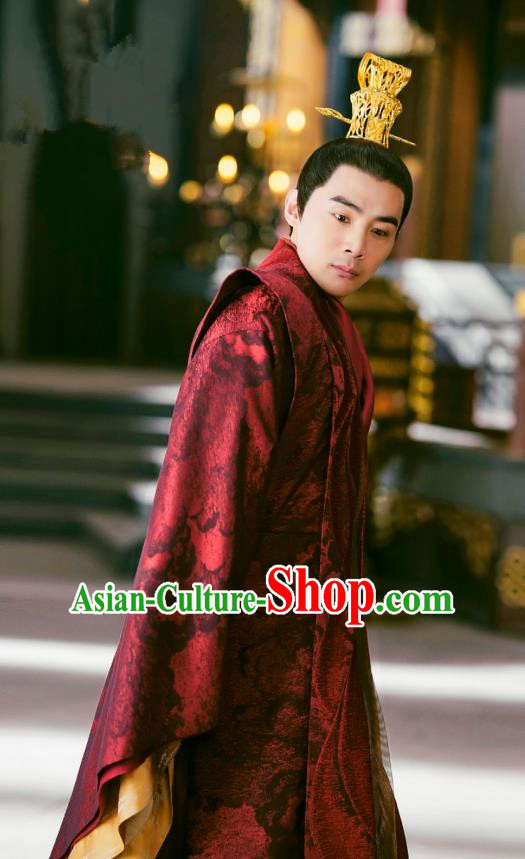 Chinese Drama Princess Silver Ancient Crown Prince Historical Costume and Headwear for Men