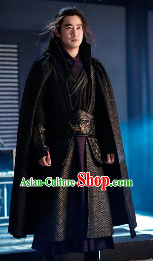 Chinese Drama Princess Silver Ancient Swordsman Xiao Sha Historical Costume and Headwear for Men