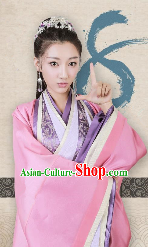 Chinese Historical Drama Swords of Legends Ancient Royal Princess Costume and Headpiece for Women