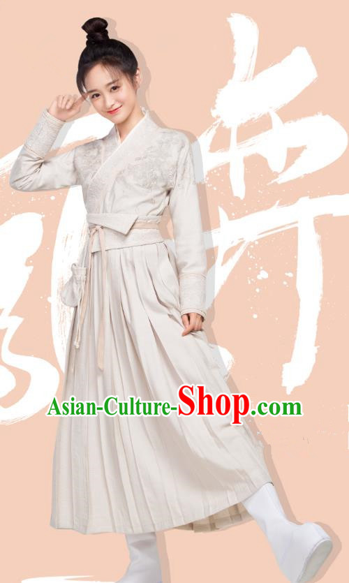 Chinese Ancient Civilian Lady Ye Ningzhi Hanfu Dress Historical Drama Legend of the Phoenix Costume and Headpiece for Women