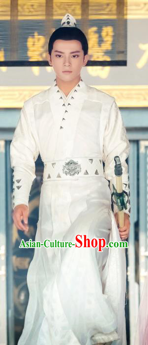 Love Better Than Immortality Chinese Ancient Swordsman Xiao Bai Clothing Historical Drama Costume and Headwear for Men