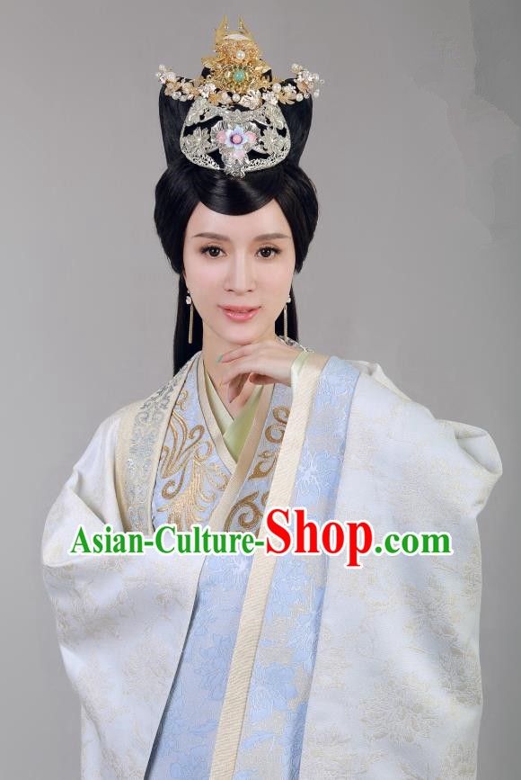 Chinese Historical Drama Swords of Legends Ancient Royal Concubine Shu Costume and Headpiece for Women