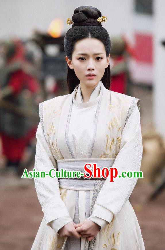 Chinese Ancient Female Swordsman Li Mingyue Hanfu Dress Historical Drama The Love By Hypnotic Costume and Headpiece for Women