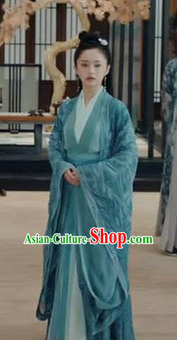 Chinese Ancient Female Swordsman Hong Xie Hanfu Dress Historical Drama Listening Snow Tower Costume and Headpiece for Women