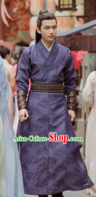 Under the Power Chinese Historical Drama Ancient Ming Dynasty Swordsman Cen Fu Costume and Headwear for Men