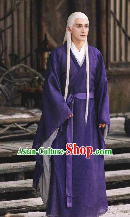 Chinese Ancient Emperor of the Heaven Clan Drama Sansheng Sanshi Pillow Eternal Love of Dream Dong Hua Costume and Headpiece Complete Set