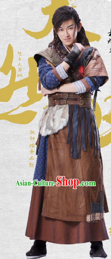 Drama Demon Catcher Zhong Kui Chinese Ancient Swordsman Mu Tianran Zhong Kui Costume and Headpiece Complete Set