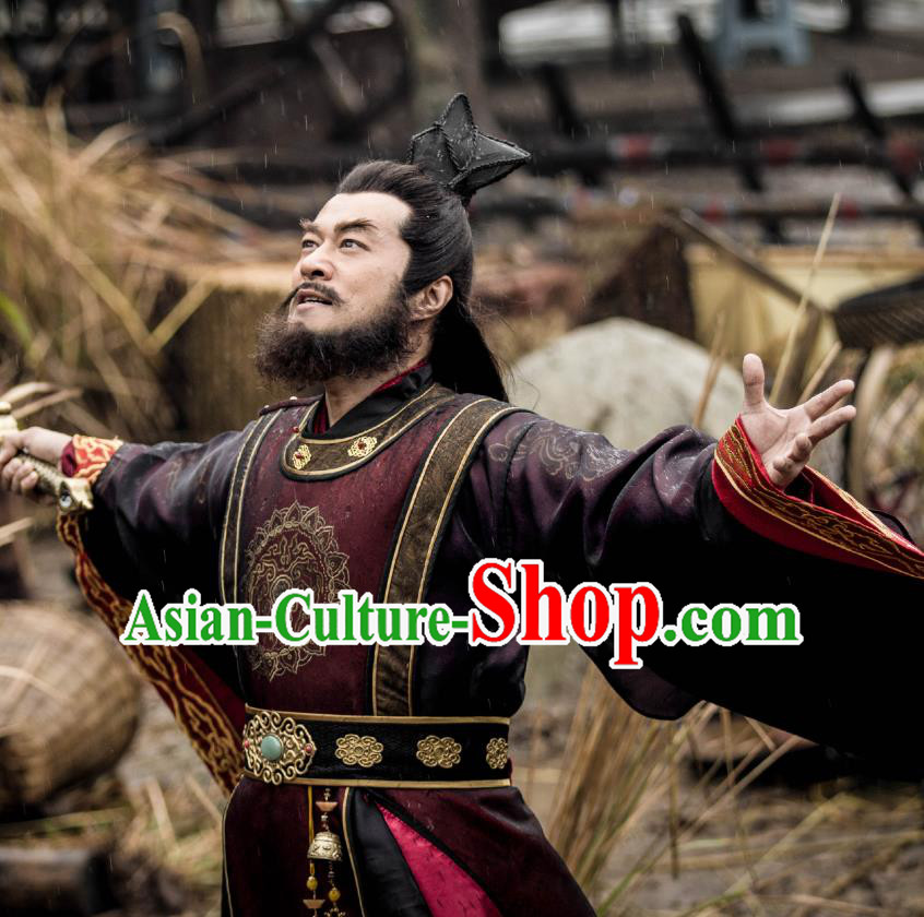 Drama Demon Catcher Zhong Kui Chinese Ancient Master Zhong Kui Costume and Headpiece Complete Set