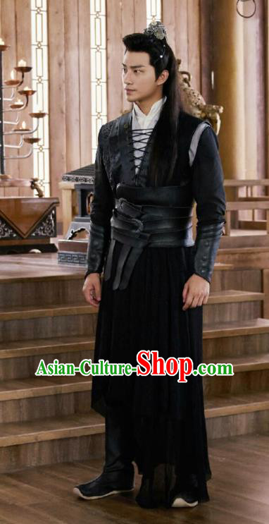 Drama Cinderella Chef Chinese Ancient Prince Swordsman Xia Chunyu Costume and Headpiece Complete Set