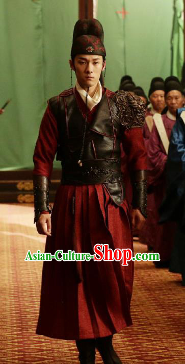 Drama An Oriental Odyssey Chinese Ancient Tang Dynasty Constable Zhao Lanzhi Costume and Headpiece Complete Set