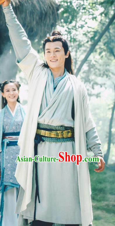 Drama Hero Dream Chinese Ancient Han Dynasty Counselor Han Xin Costume and Headpiece Complete Set