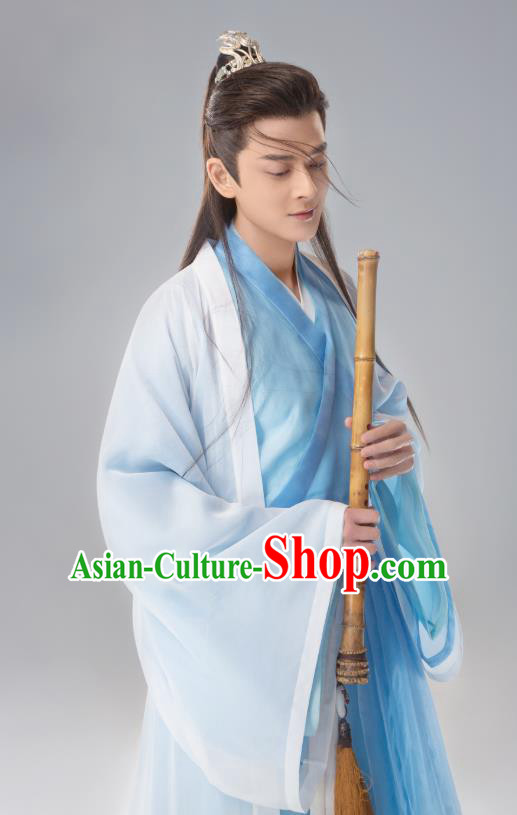 Chinese Ancient West Sea Prince Su Moye Drama Sansheng Sanshi Pillow Eternal Love of Dream Costume and Headpiece Complete Set