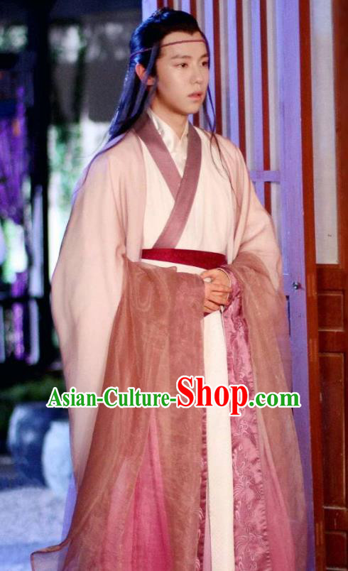 Chinese Ancient King Ling Guang Hanfu Robe Drama Men with Sword Male Costumes and Hair Accessories