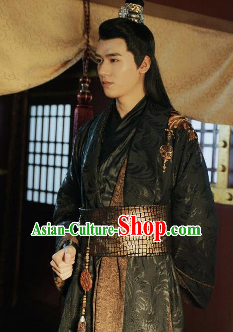 Drama Jueshi Qianjin Chinese Ancient Prince Zhong Wumei Costume and Headpiece Complete Set