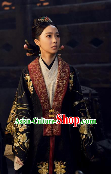 Chinese Ancient Queen Dress and Hair Accessories Historical Drama Love of Thousand Years Across Empress Xuan Zhu Hanfu Costumes