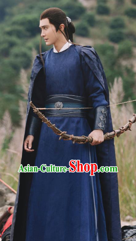 Chinese Ancient Archmage of Biyi Bird Tribe Shen Ye Drama Sansheng Sanshi Pillow Eternal Love of Dream Costume and Headpiece Complete Set