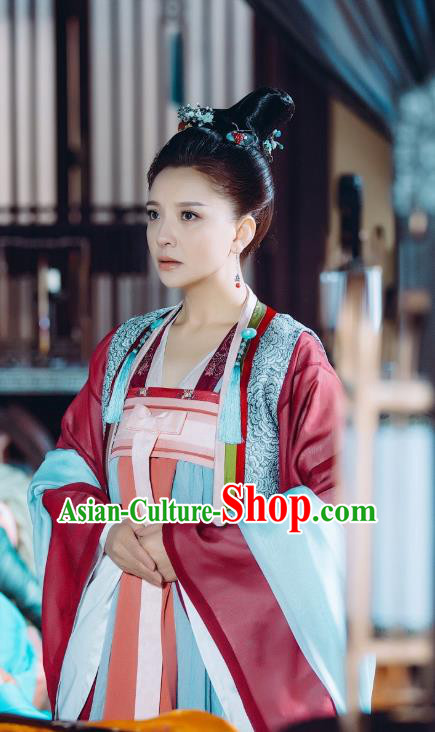 Chinese Ancient Court Maid Historical Costumes and Hair Accessories Drama Tang Dynasty Tour Female Official Wu Shangyi Hanfu Dress