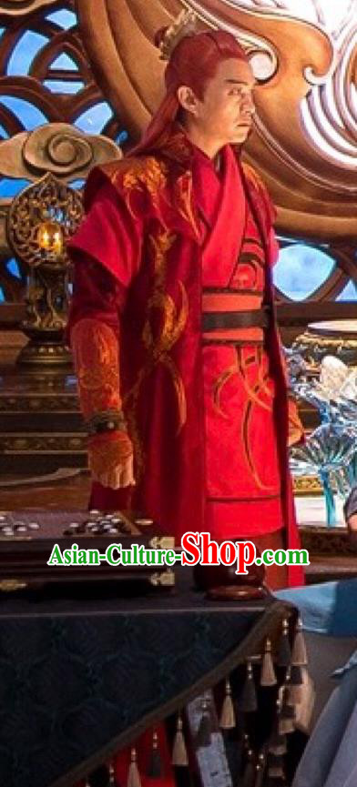 Chinese Ancient Clothing and Hairdo Crown Drama The Taosim Crandmaster Swordsman Red Costumes