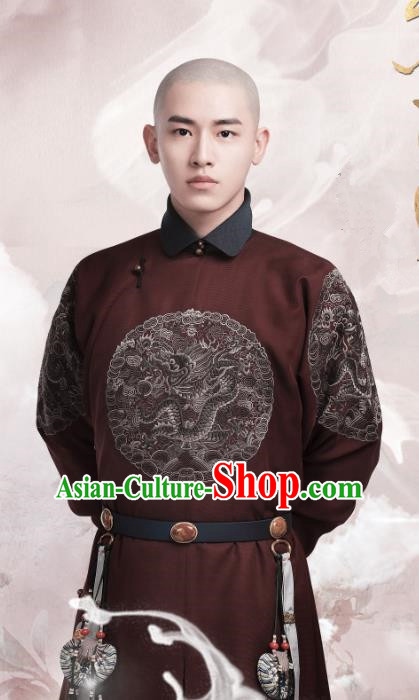 Chinese Ancient Fourteen Prince Garment Manchu Costumes Drama Dreaming Back to the Qing Dynasty Aisin Gioro Yinti Gown Apparels