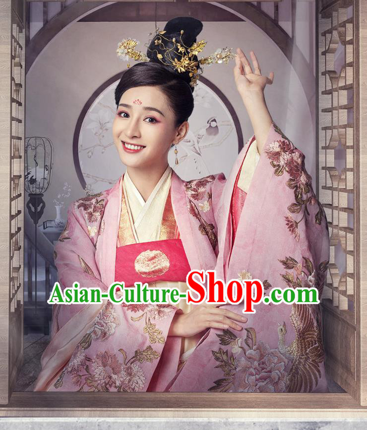 Chinese Ancient Royal Lady Dress Apparels Garment and Headpieces Drama To Get Her Court Princess Cha Ruirui Costumes