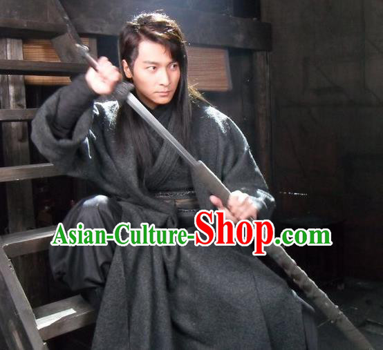 Chinese Ancient Kawaler Costumes Black Apparels Garment Drama Butterfly Sword Swordsman Ye Xiang Clothing