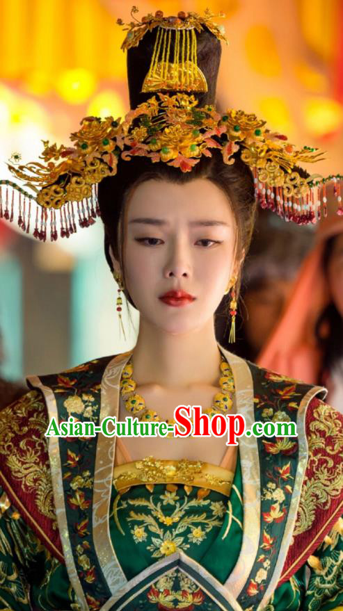 Chinese Ancient Apparels Princess Garment and Hair Jewelries Wuxia Drama The King of Blaze Zhao Ping Dress Costumes