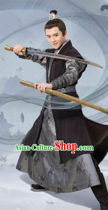 Chinese Ancient Imperial Bodyguard Garment Costumes and Hairdo Crown Drama I am A Pet At Dali Temple Swordsman Xuan Yu Hanfu Apparels