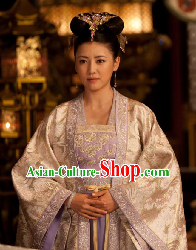 Chinese Ancient Infanta Garment Costumes and Hair Accessories Drama The World of Love Noble Princess Du Siyu Dress