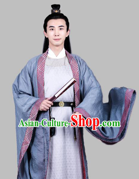 Chinese Ancient Song Dynasty Gifted Scholar Apparels Costumes and Hair Accessories Drama Kai Feng Qi Tan Official Bao Zheng Robe Garment