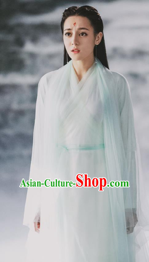 Chinese Ancient Fox Clan Goddess Garment Drama Eternal Love of Dream Female Immortal Bai Fengjiu Dress Costumes and Headwear